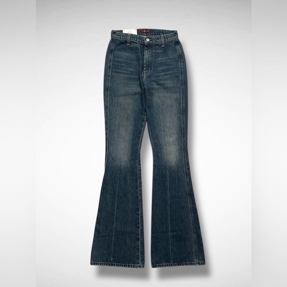 7 For All Mankind Women’s 25 Modern A Pocket Flare Jeans Blue High Rise Y2K 90s